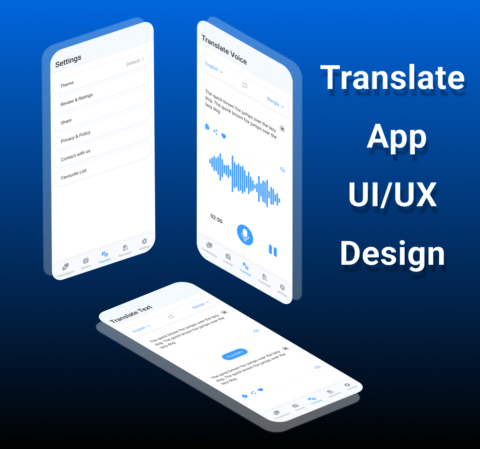 Translate App UI/UX Design