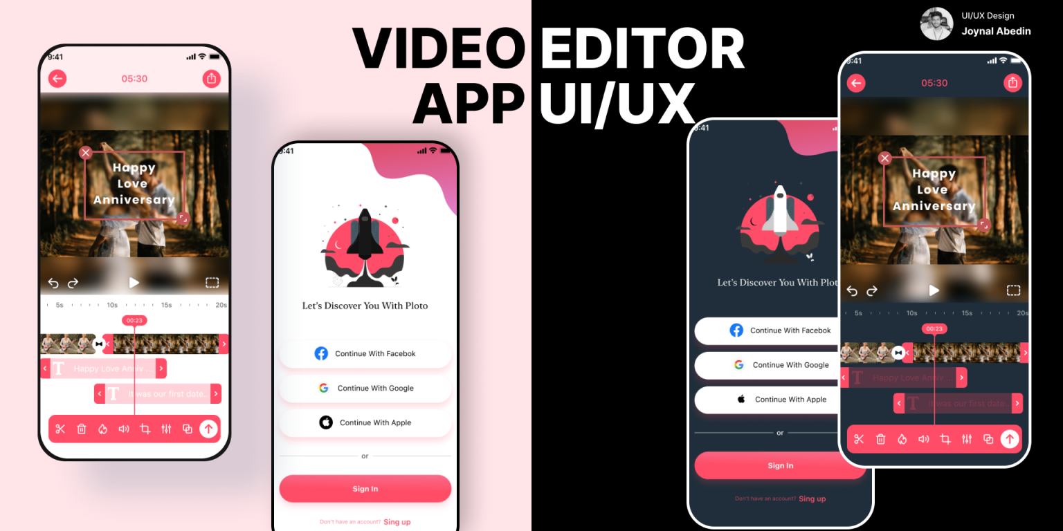 Video Editor App UI/UX Design